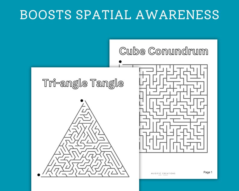 Adult Math Mazes Printable Maze Puzzle Book | 50 Unique Mazes for Teens & Adults (PDF ...
