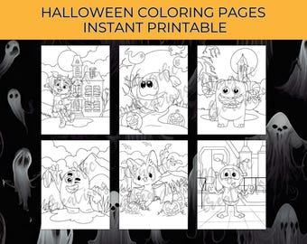 Halloween Coloring Pages | Kids Dot to Dot & Color by Number (Digital Download)