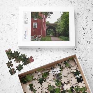 Rural Landscape Puzzle | Red Barn Nature Jigsaw | 1000 Piece Adult Teen Game | Farmhouse Decor Gift | Country Scene