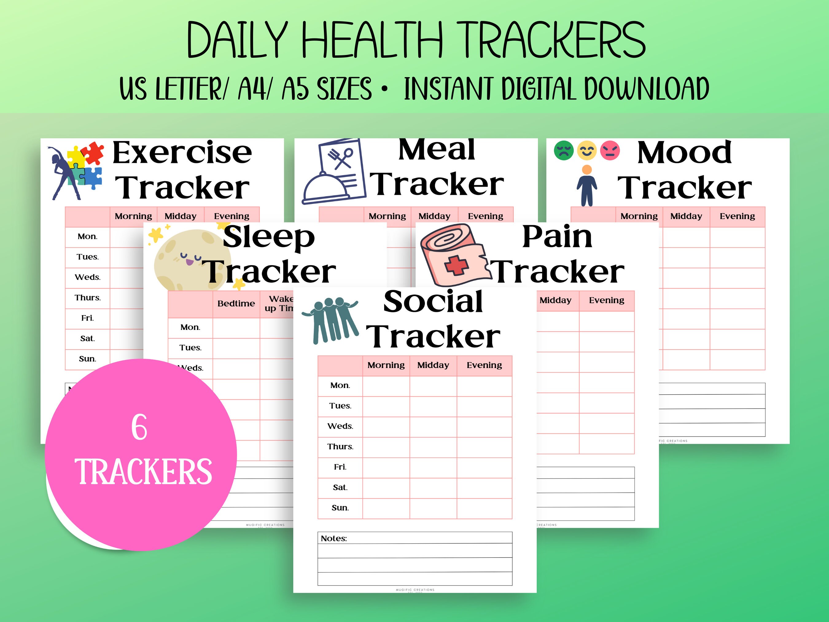 Exercise Tracker for Seniors Etsy