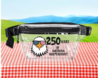 America 250-merchandise | Doorzichtige sportreistas | Transparant heuptasje