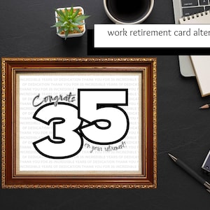 35周年勤続退職カードの代替品従業員退職サインメッセージボード35年間の勤続を祝う企業35周年退職デジタル