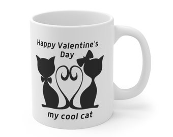 Valentine mug for cat lover2/ cat mug/Valentine mug/Love mug/ Ceramic Mug/ 11oz