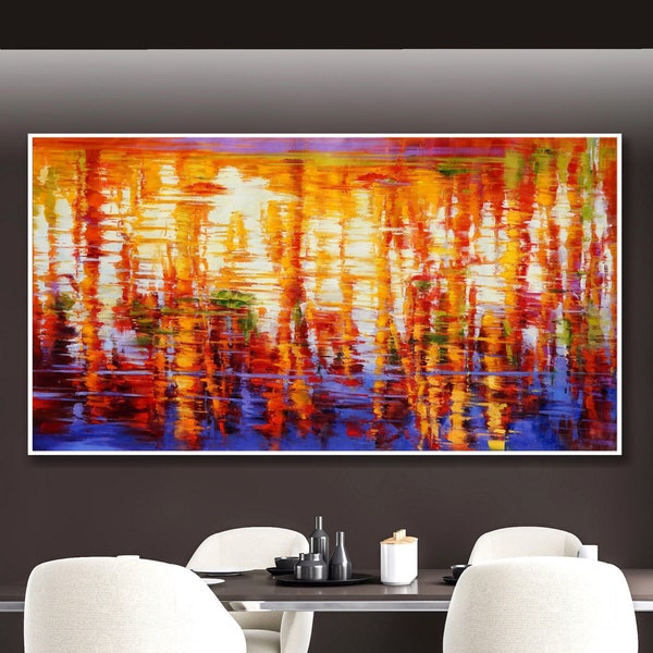 Golden Reflections Abstract Wall Art