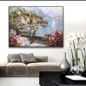 European Town Italy Como Lake Bellagio Village Scene - Etsy