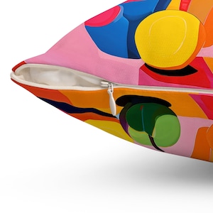 Coussin carré en polyester filé coloré inspiré de Matisse image 7
