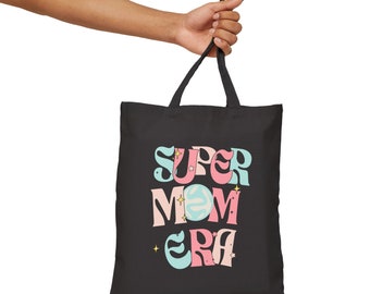 Super Mom Cotton Canvas Tote Bag, Mother's Day Gift