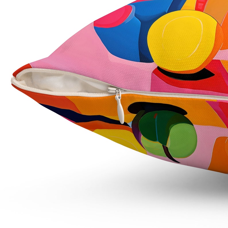 Coussin carré en polyester filé coloré inspiré de Matisse image 5