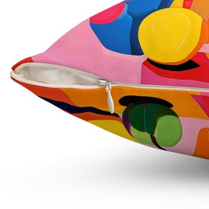 Coussin carré en polyester filé coloré inspiré de Matisse image 9