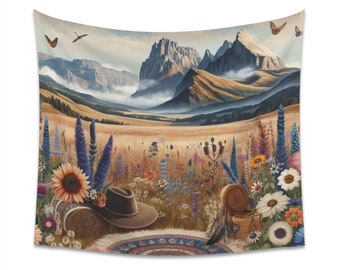 Nature Tapestry, Printed Wall Tapestry, Landscape Wall Art Print