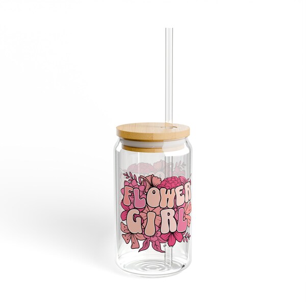 Flower Girl Tumbler, Flower Girl Sipper Glass, 16oz, Flower Girl Gift, Tumbler with Straw and Lid