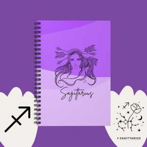Sagittarius Zodiac Journal | Astrology Notebook | Manifestation & Affirmation Journal | Spiral-Bound | Zodiac Gift | Gift for Her