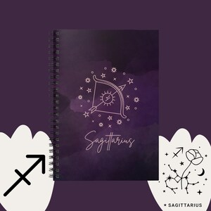 Sagittarius Zodiac Journal | Astrology Notebook | Manifestation & Affirmation Journal | Spiral-Bound | Zodiac Gift | Gift for Her