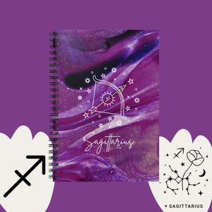 Sagittarius Zodiac Journal | Astrology Notebook | Manifestation & Affirmation Journal | Spiral-Bound | Zodiac Gift | Gift for Her