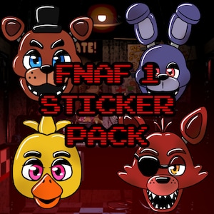 FNAF Five Nights At Freddy's 1, lot de 4 autocollants brillants