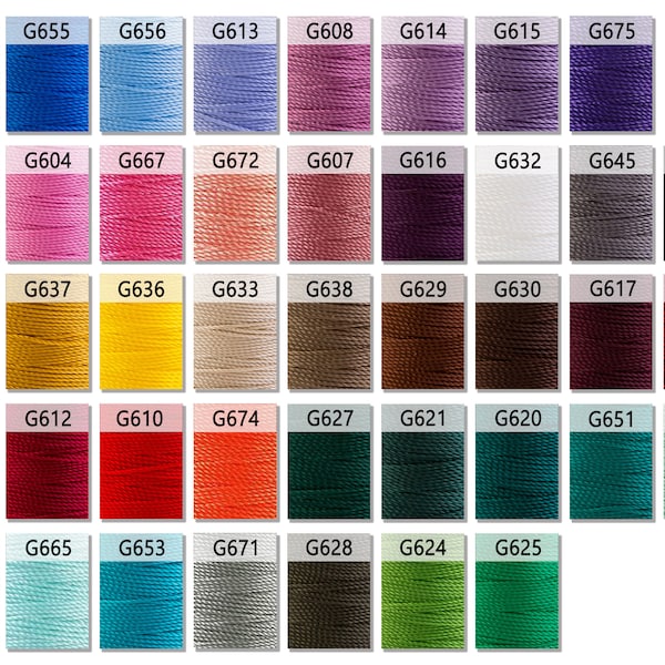 0.8mm / 1mm / 1.2mm Twisted nylon cord / Bracelet cord / Necklace cord / Beading cord / Macrame / 20 yd (18.3m) per unit