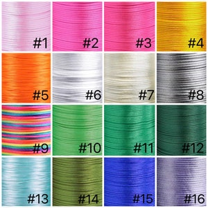 1.5mm Nylon satin rattail cord/59 feet (18 m) per unit/ DIY cord/ Jewelry cord / Beading cord / Necklace cord