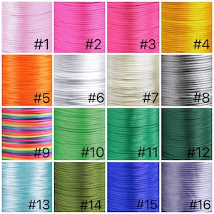 1.5mm Nylon satin rattail cord/59 feet (18 m) per unit/ DIY cord/ Jewelry cord / Beading cord / Necklace cord