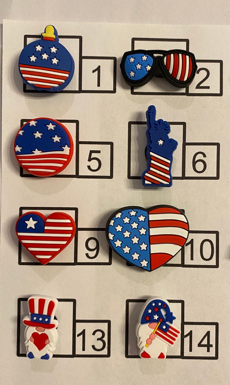 USA Shoe Charm Jibbitz America Flag 4th of July Gnome Etsy