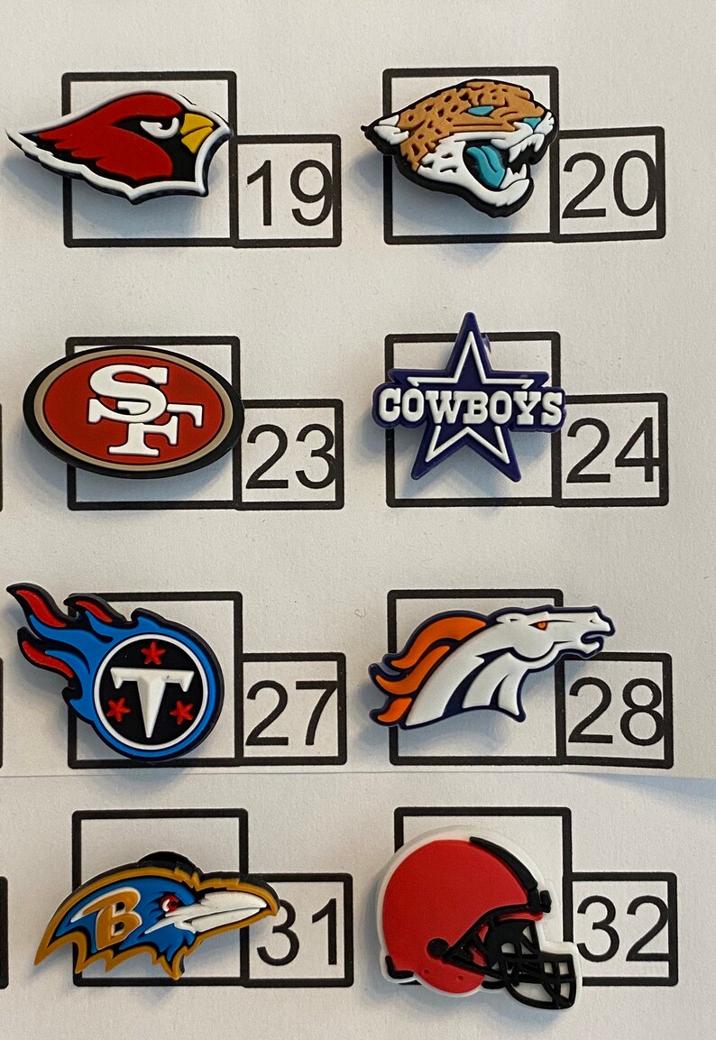 Football Teams Sports Shoe Jibbitz Charms Etsy