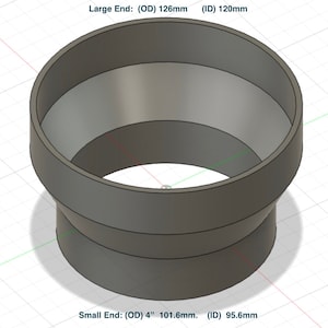 120mm Port to 4&quot; Hose adapter