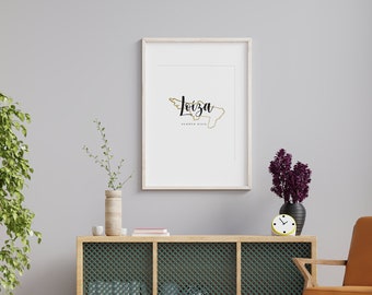 Loiza glitter map,digital download/digital wall art / downloadable art/ Puerto Rico art/ Puerto Rico digital print/ Puerto Rico Art
