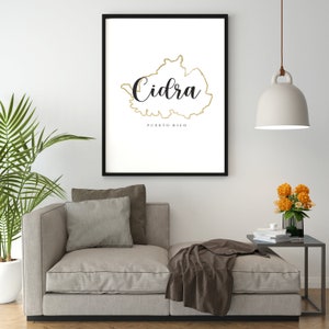 Cidra glitter map,digital download/digital wall art / downloadable art/ Puerto Rico art/ Puerto Rico digital print/ Puerto Rico Art