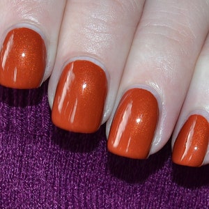 Pumpkin -Burnt Orange UK Indie Nail Polish with gold and copper shimmer