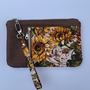 Cartera de mano con cremallera de girasol para primavera, cartera de mano de primavera; cartera de mano, monedero de mano, monedero pequeño, clutch, monedero pequeño para mujer