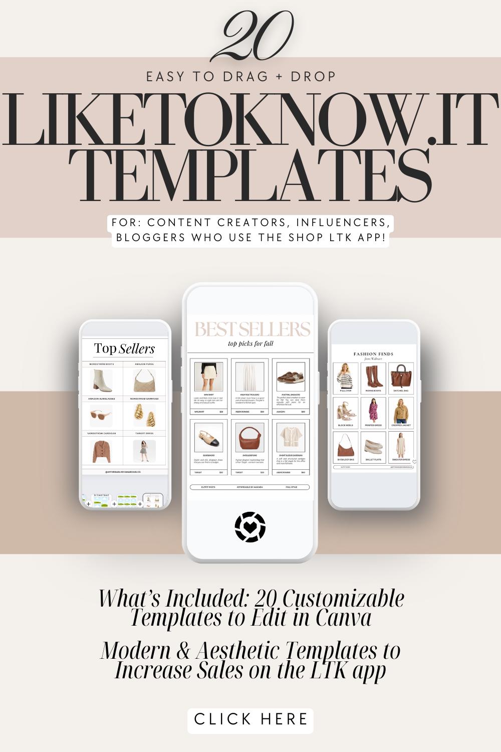 20 Editable Canva LTK Instagram Template, LTK Template, LTK Fashion ...