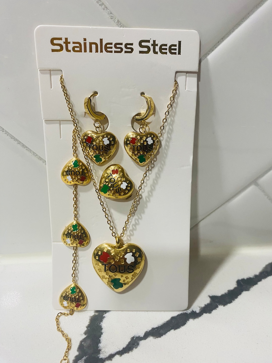 Tous Stainless Steel Jewelry Set Etsy