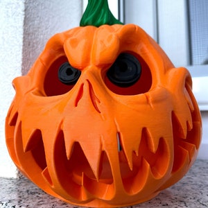 effrayante citrouille d'Halloween imprimée en 3D : décoration terrifiante pour une saison effrayante | Décoration d'Halloween | Imprimé en 3D | Version XL disponible !