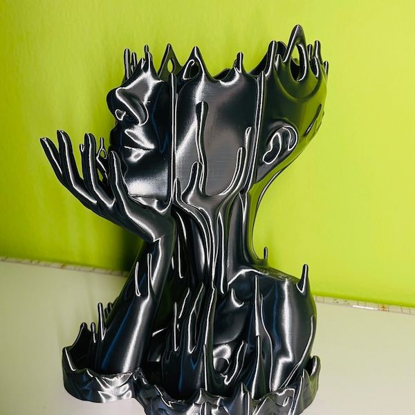 Surreal Melted Girl 3D Printed Vase: Unique Artistic Decor Piece | 3D Printed | Modern Art