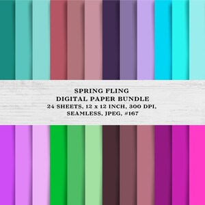 Pastel Spring Colors Digital Paper: Seamless Scrapbook Designs (Digital Download)