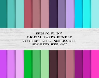 Pastel Spring Colors Digital Paper: Seamless Scrapbook Designs (Digital Download)