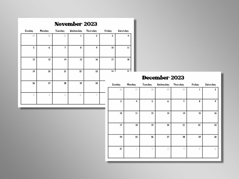 2023 Retro Monthly Calendar Printable PDF Digital Goodnotes - Etsy