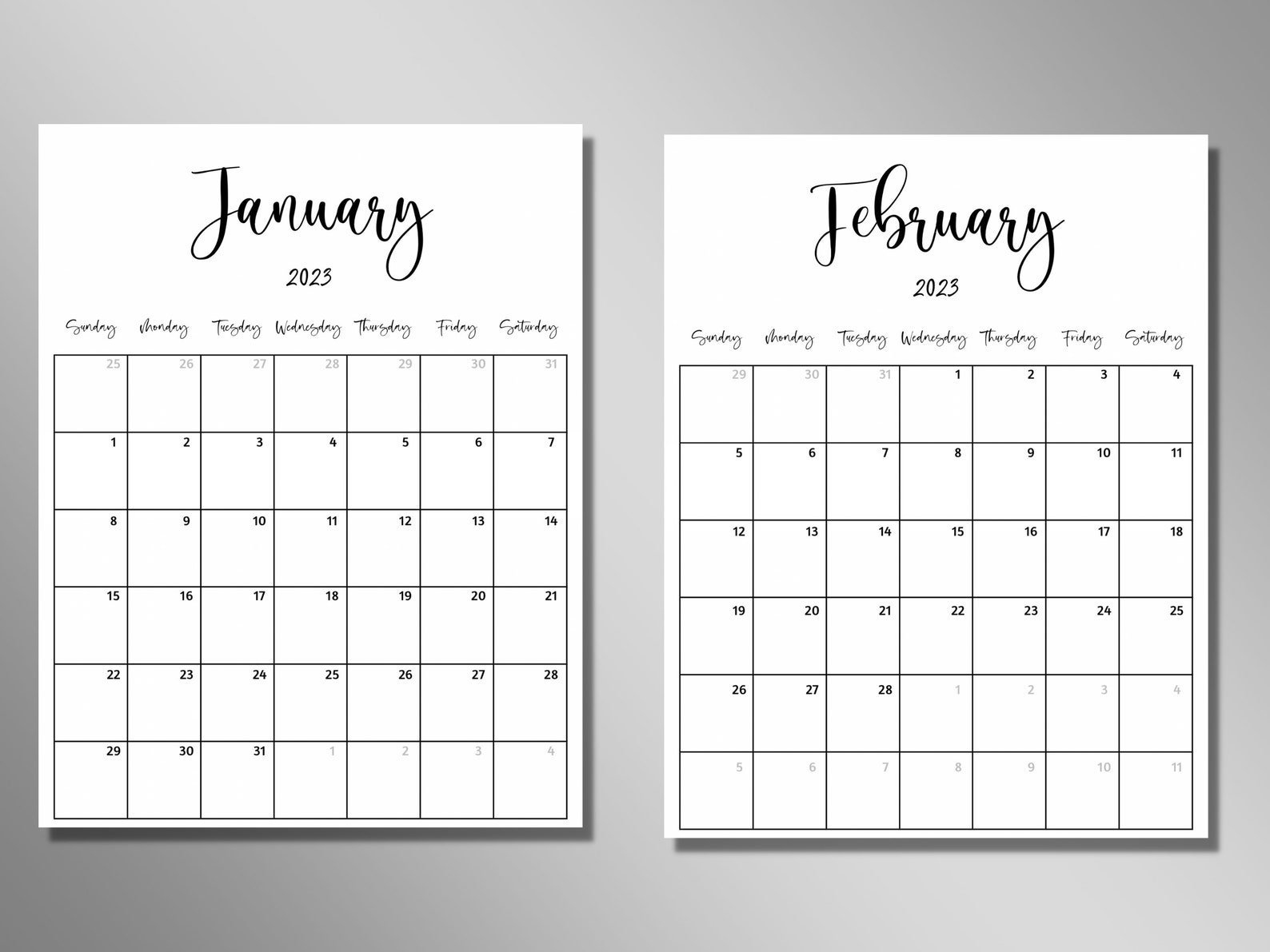 2023 Monthly Calendar Printable PDF Digital Goodnotes 5 - Etsy Hong Kong