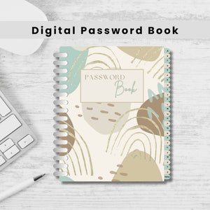 Digital Password Book, Goodnotes, Password Tracker, Alphabetical book for easily accessing your passwords, and  website logins.