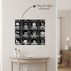 The 12 tribes of Israel Jewish Metal Sign Hebrew House Blessing Gift Jewish Housewarming Gift Jewish Metal Wall Art Jewish Gifts
