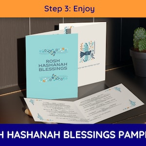 Printable Rosh Hashanah Blessings Pamphlet, Rosh Hashanah Card Printable, Rosh Hashanah Table ...