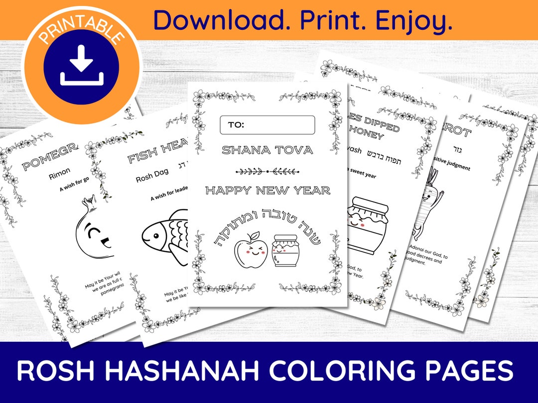 Printable Rosh Hashanah Blessings Card for Kids, Rosh Hashanah Card