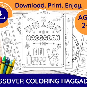 Printable Coloring Haggadah for Kids Ages 2-5, Passover for Children ...