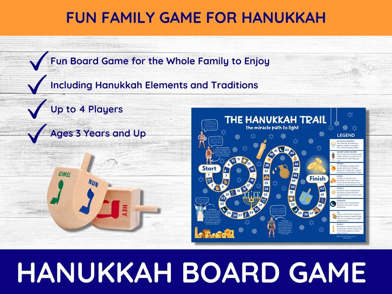 Personalized Hanukkah Board Game Hanukkah Games Chanukah Etsy