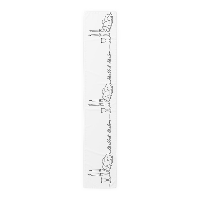 Camino de mesa Shabat Shalom Camino de mesa Shabat hebreo Diseño Shabat Shalom Decoración del hogar judaica Diseño halom para festividades judías imagen 2