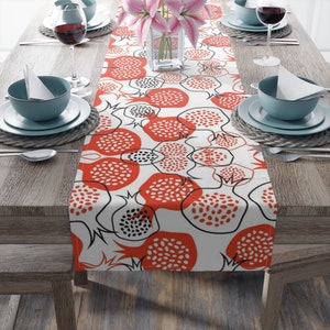 Grenade Rosh Hashanah Table Runner, Rosh Hashanah Decor, Rosh Hashanah Gift, Rosh Hashanah Grenade, Cadeau juif