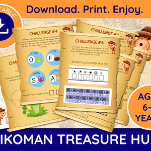 Printable Passover Treasure Hunt, Ages 6-8, Passover for Children, Passover Games, Passover for Kids, Seder Activities