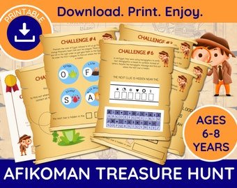 Printable Passover Treasure Hunt, Ages 6-8, Passover for Children, Passover Games, Passover for Kids, Seder Activities