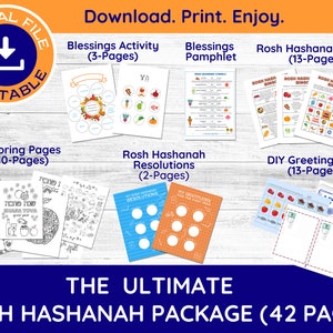 Rosh Hashanah Printable Activity Bundle Including Bingo / Rosh Hashanah ...