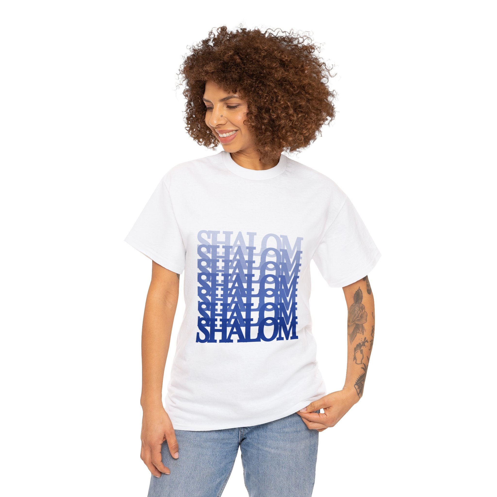 Mot Shalom Doré En Hébreu - Paix Et Patrimoine Juif Débardeur