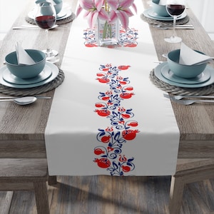 Rosh Hashanah Table Runner, Rosh Hashanah Decor, Rosh Hashanah Gift, Rosh Hashanah Grenade, Cadeau juif